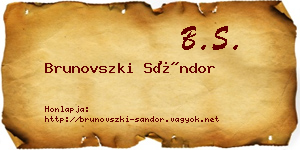 Brunovszki Sándor névjegykártya